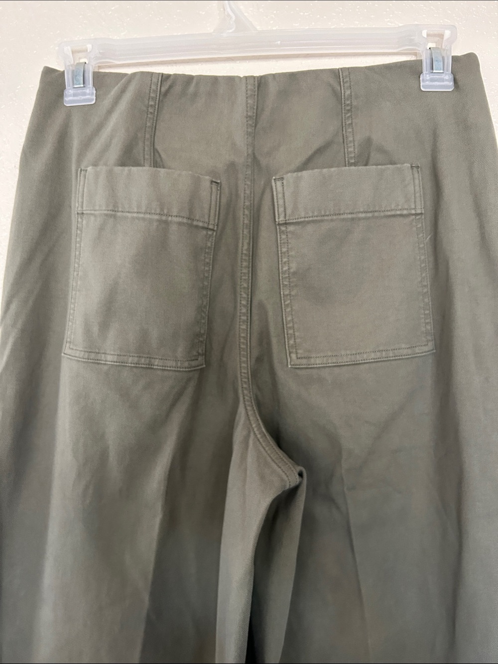 SPANX Stretch Twill Cropped Wide Leg Tuscan Olive Pants , Size L - Picture 5 of 11